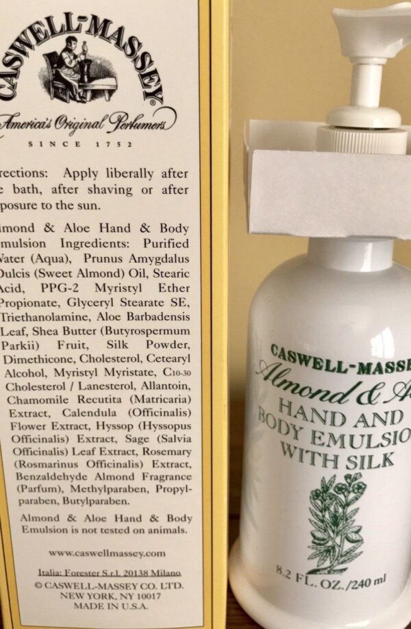 Caswell Massey almond & aloe silk body lotion