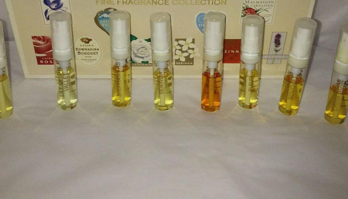 Floris malmaison carnation, stephanotis samples set no box crabtree