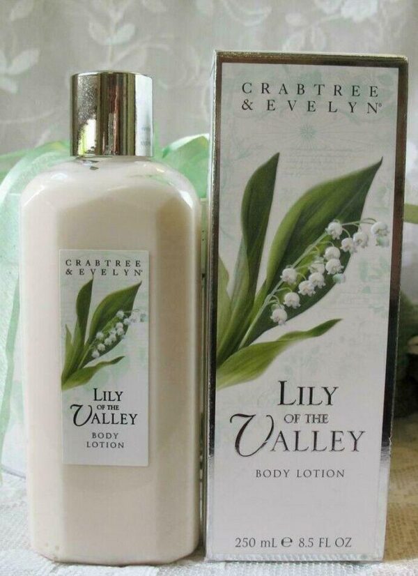 Crabtree & Evelyn lily of the valley body lotion 8.5 oz smoke and pet free