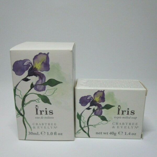 crabtree evelyn iris eau de toilette 1 oz + triple milled soap 40g