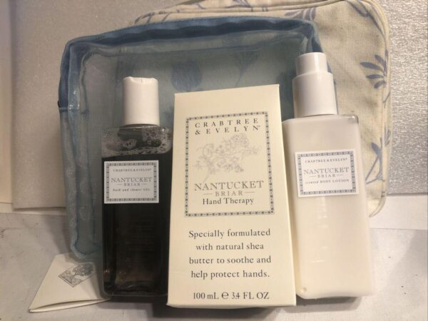 crabtree evelyn nantucket briar 3 pc set 3.4 hand therapy 6.8 bath gel & lotion