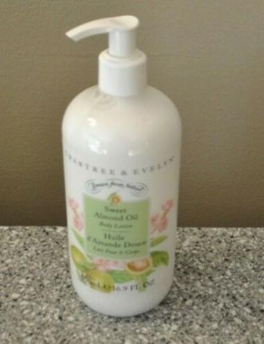 crabtree evelyn sweet almond oil body lotion w/ pump 16.9 oz new